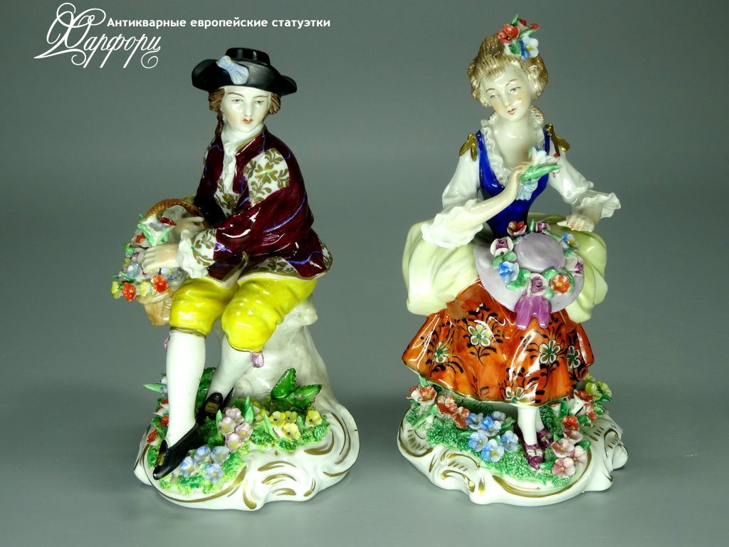 Купить фарфоровые статуэтки Sitzendorf, На цветочной поляне, Германия